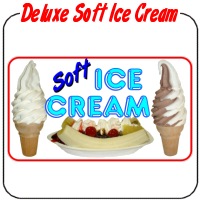 SignMission Waffle Bowls Concession Decal - Soft Serve Ice Cream